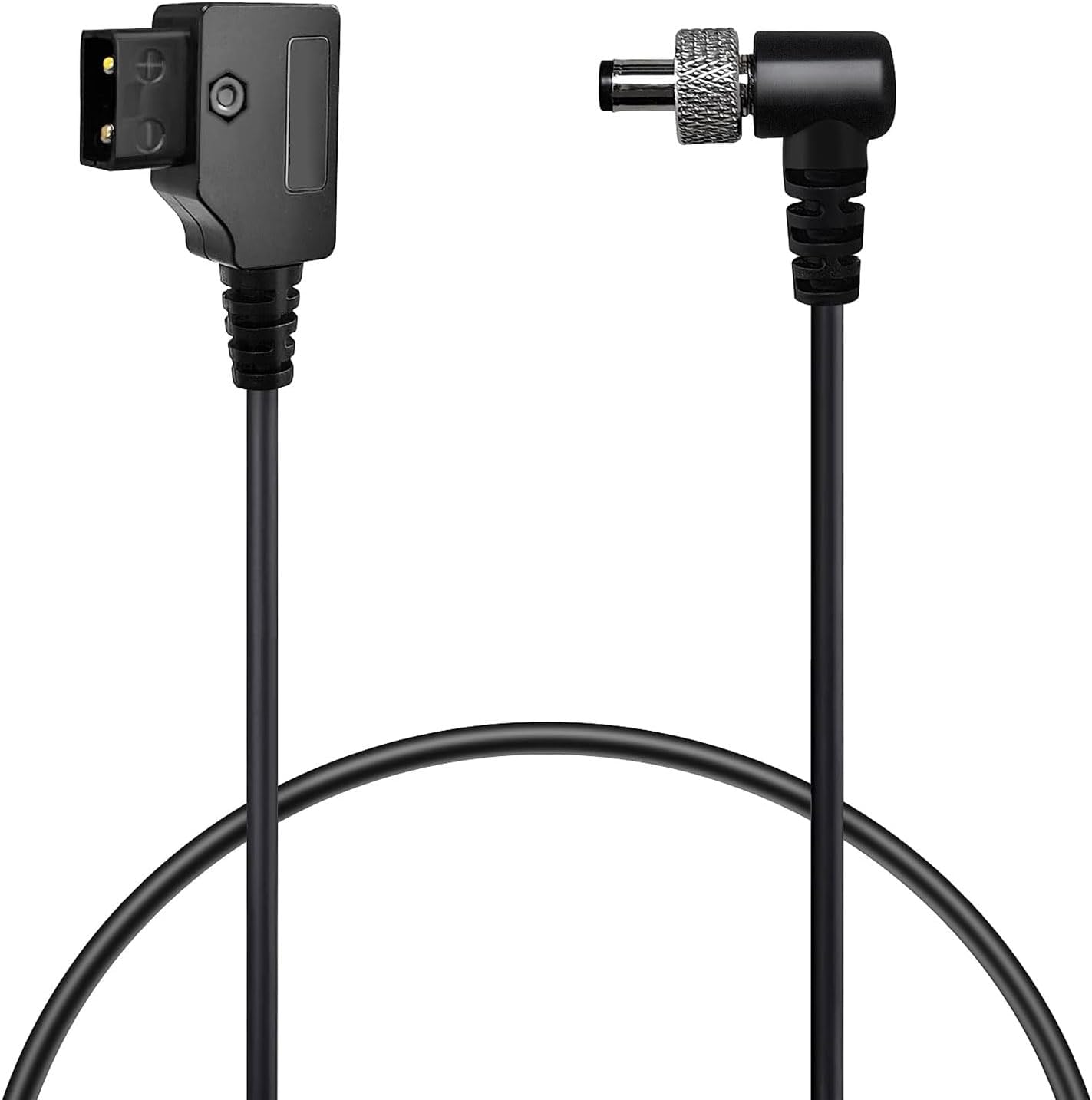 Newwyt D-Tap to DC2.1/DC2.5 Cable Locking Power Cable Angle D-Tap for Atomos Video Assists Monitors Lectro Receiver PVC