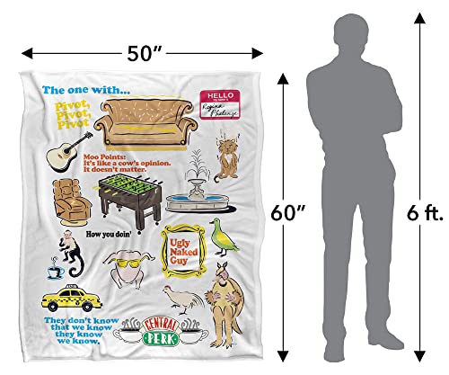 FRIENDS Silky Touch Kuscheldecke, superweich, 152 x 127 cm