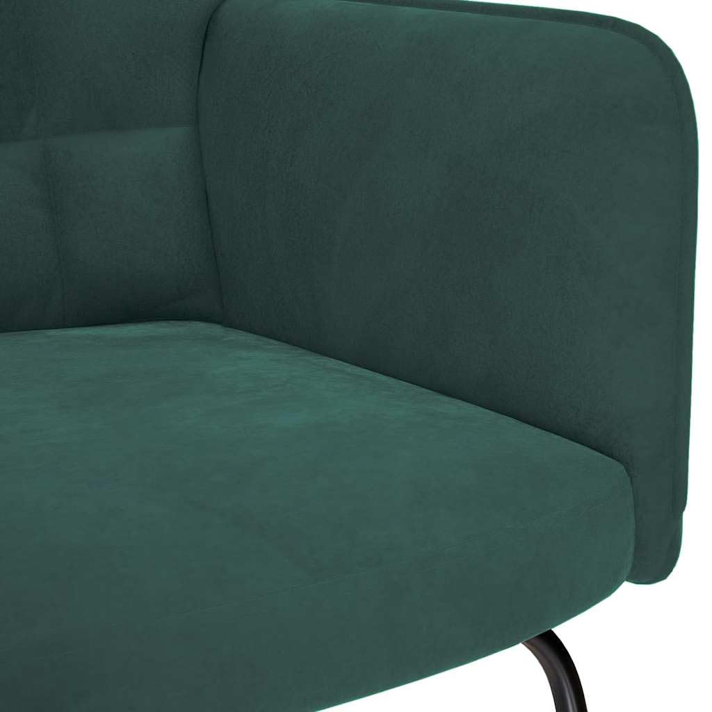 vidaXL Fotel bujany, ciemnozielony, tapicerowany aksamitem