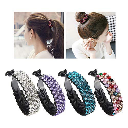 Pack 4 Pinzas Grandes para Cabello de Plástico con Brillantes miniatura 2