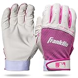 Franklin Sports Youth Flex Batting Gloves - Tee Ball Medium - White/Pink