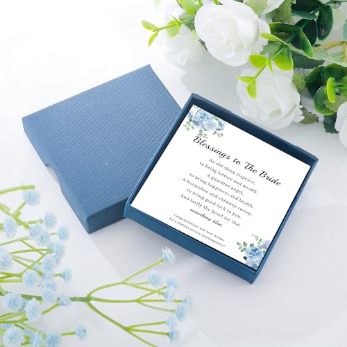 Image of Something Blue Gifts for Bride to Be Bridal Shower Gifts Charm Wedding Pin for Her Wedding Keepsake Brooch