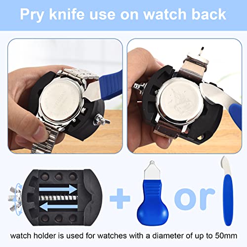 Watch Battery Replacement Tool Kit: EasyTime Professional Watch Repair Toolkit Watch Back Remover Set with Adjustable Case Opener, Tweezers, Screwdriver and Instructions4