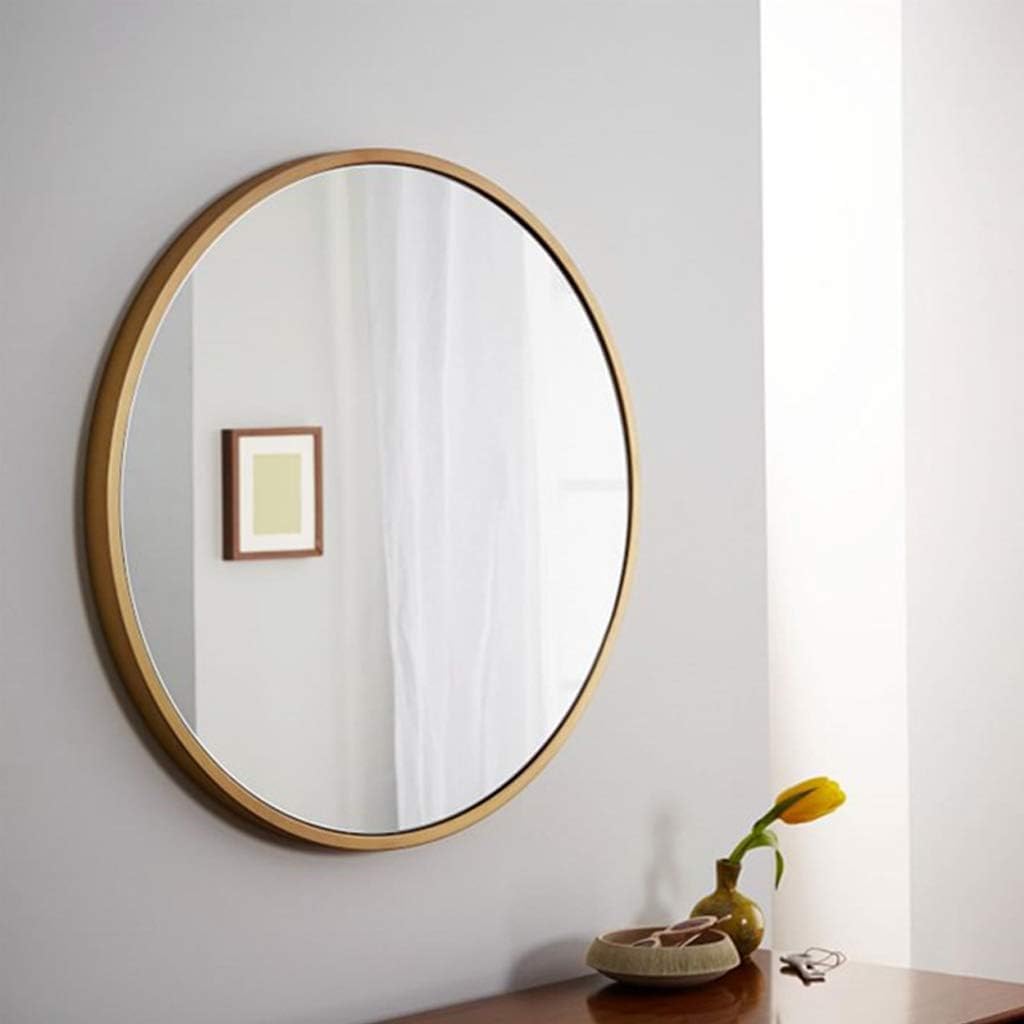 Round Mirror Wall Mirror for Bathroom Modern Metal Framed Wall Mounted for Wall Decor of Entryway Corridor Living Room Bedroom- Golden