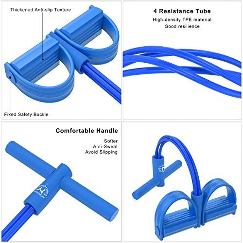 WISDOMLIFE Multifunction Resistance Training, 4 Tube, Home Gym Equipment, Tension Rope, Yoga Fitness, Strength, Slim, Bodybuilding, Workout Bands for Women/Men