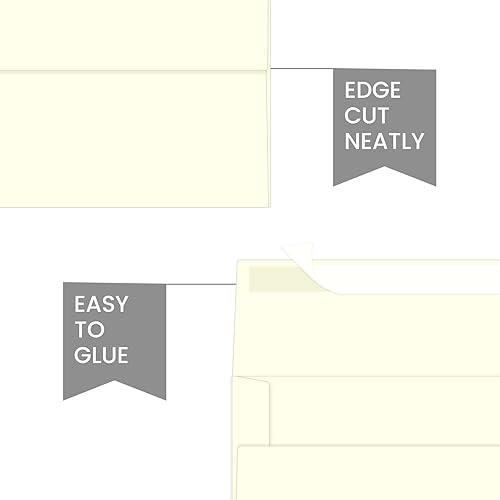 Vista 9 de Paquete de 100 sobres blancos de 5 x 7 pulgadas, sobres A7 para invitación de tarjetas, boda, fiesta de cumpleaños, baby shower