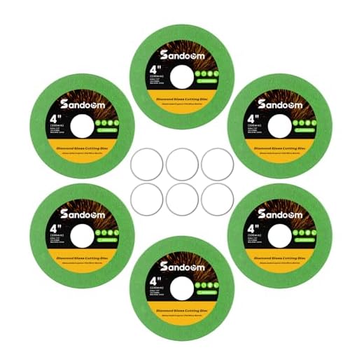 Sandoom Glass Cutting Disc for 4" Angle Grinder, 6 Pack Ultra-Thin Diamond Tile Cutting Disc for Glass/Jade/Crystal/Tile/Wine Bottle/Ceramic, 7/8" Arbor