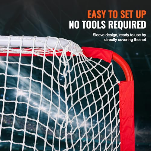 image for VEVOR Street Hockey Net, Indoor Outdoor Steel Hockey Goal, Official Re