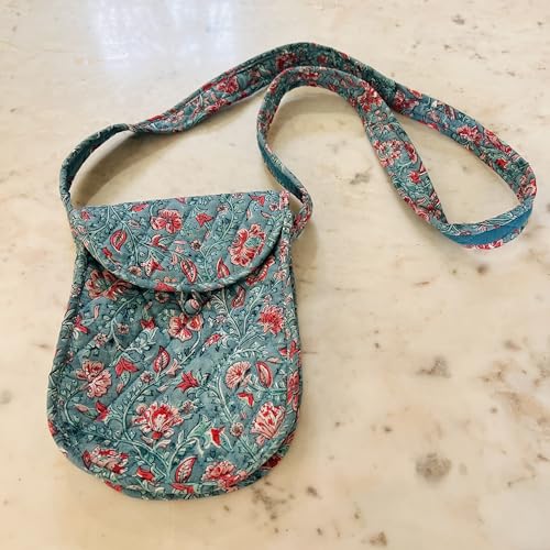 Image of Cotton Handblock Printed Sling Bag for Girls | Beach Bag | Crossbody Shoulder Bag for Womens Handbags & Bags