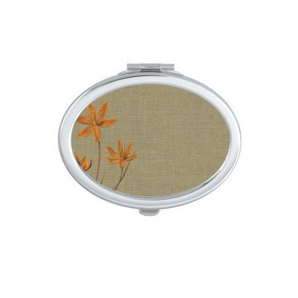 Miroir de maquillage ovale broderie d'orchidée traditionnelle