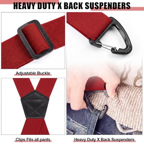 Image of Janmercy 2 Pcs X Back Hidden Suspenders for Men