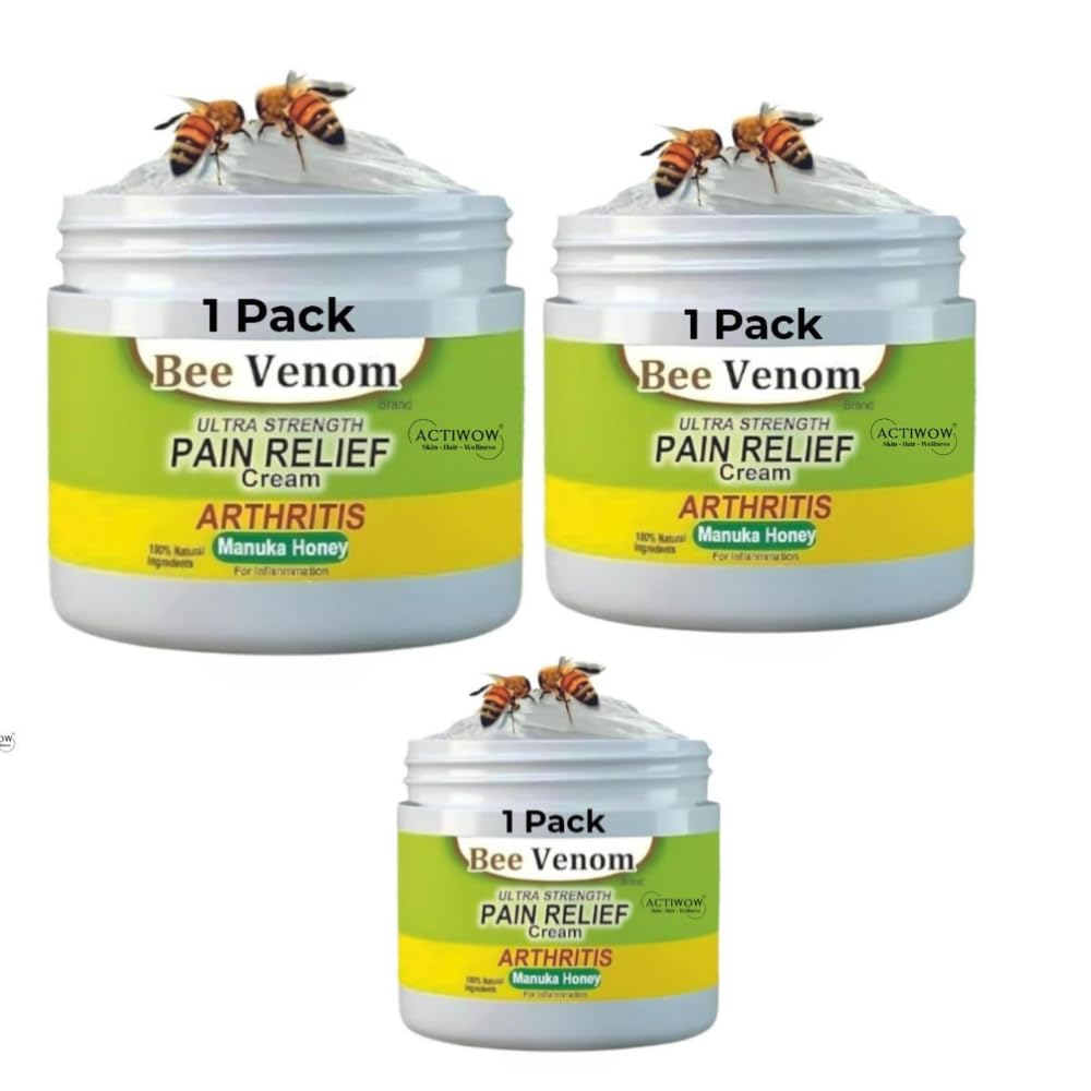 Bee Venom Ultra Strength Pain Relief Cream with Manuka Honey, Arthritis and Inflammation, White and Green, pc 3-image-25