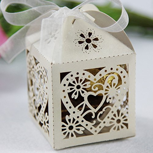RMTPT 50Pcs/set Love Birdie Heart Laser Cut Gift Candy Boxes Wedding Party Favor