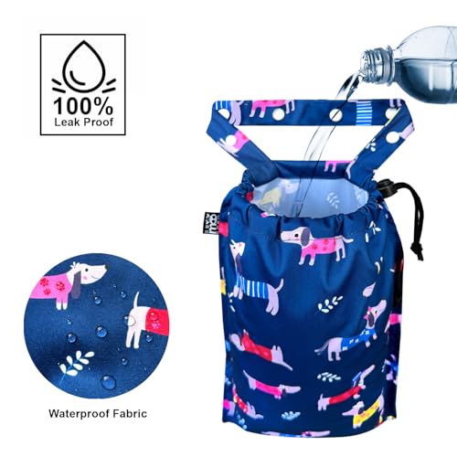 Image of Cute Hanging Car Trash Garbage Bag 100% Leakproof Waterproof Multipurpose for Car Back Front Seat Console with Hanging Strap (Cute Dogs)
