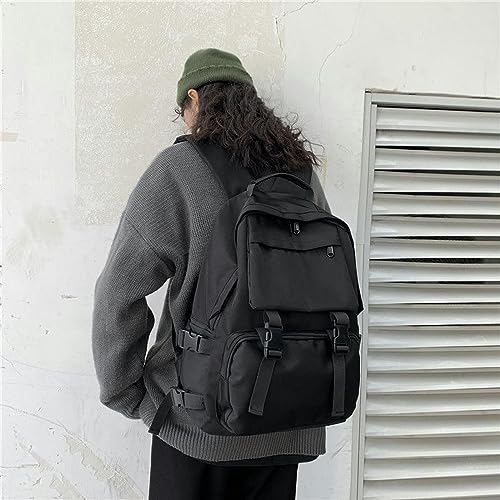 Sac à dos backpack rétro noir grande capacité étudiants voyages et amateurs de mode - 6