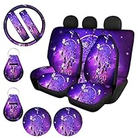 Tomeusey Set Completo 11 Pezzi Coprisedili Auto A Forma Di Fungo – Coprisedili, Coprivolante, Copricinture, Sottobicchieri E Protezioni Per Leva E Freno