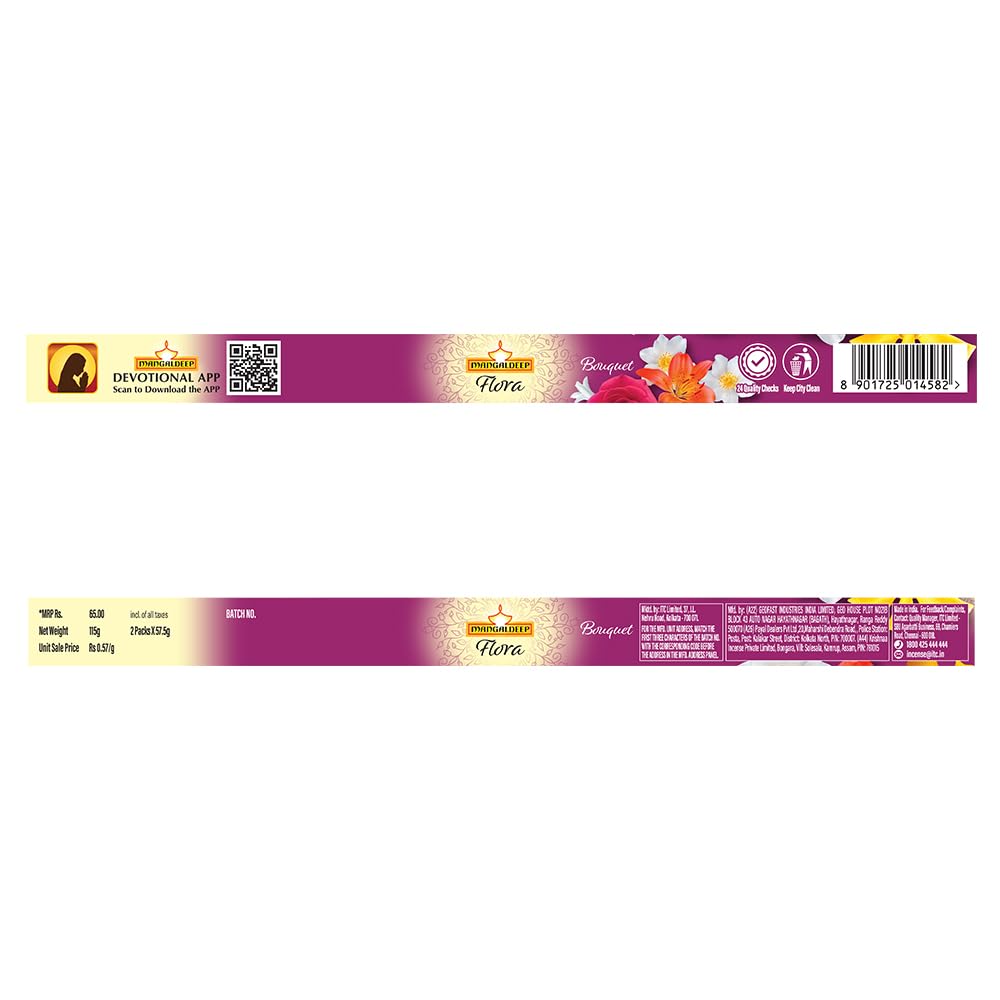 Mangaldeep Flora Bouquet Incense Sticks - Refreshing and Long Lasting Aroma (115gm) - Image 6 thumbnail