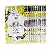 BioMiracle Detox Collagen Face Mask Infused with Charcoal and Seaweed, Purifying and Balancing, 10 Sheets (10 Pack)