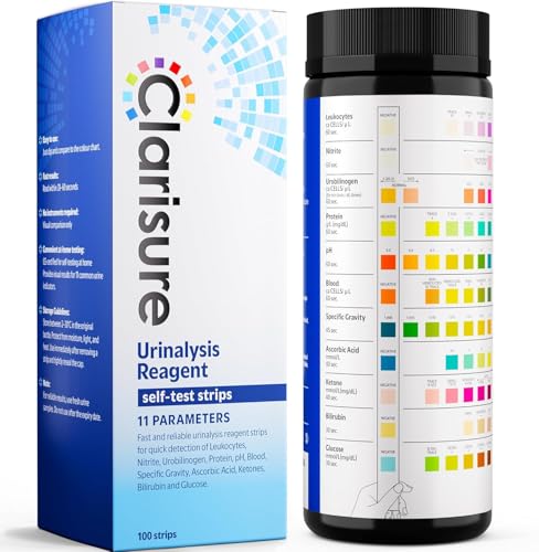 Clarisure Urinalysis Urine Test Strips 100 Sticks/Dipsticks | 11-Parameter Test