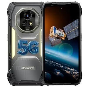 Blackview XPLORE 2 Satellite | Android 15 | 6,73" + 120HZ | 48GB RAM + 1024GB (2TB) | 20000 mAh Akku | 50MP+ 50MP + 20MP Night Vision | NFC | GPS | Dual SIM | IP68/IP69K | 2 Jahre Garantie | Schwarz