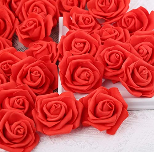 Image of VRB Dec 24 pcs Rose Artificial Flowers for Decoration,Artificial Flower,Flower for Hair Styling,Flower for Pooja, for Home Decor,Diwali.(24pcs -Red Big Foam Rose)