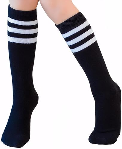 TOCONFFON Calcetines de tubo hasta la rodilla para niños, niñas, bebés, niños pequeños y niños, 3,4 pares