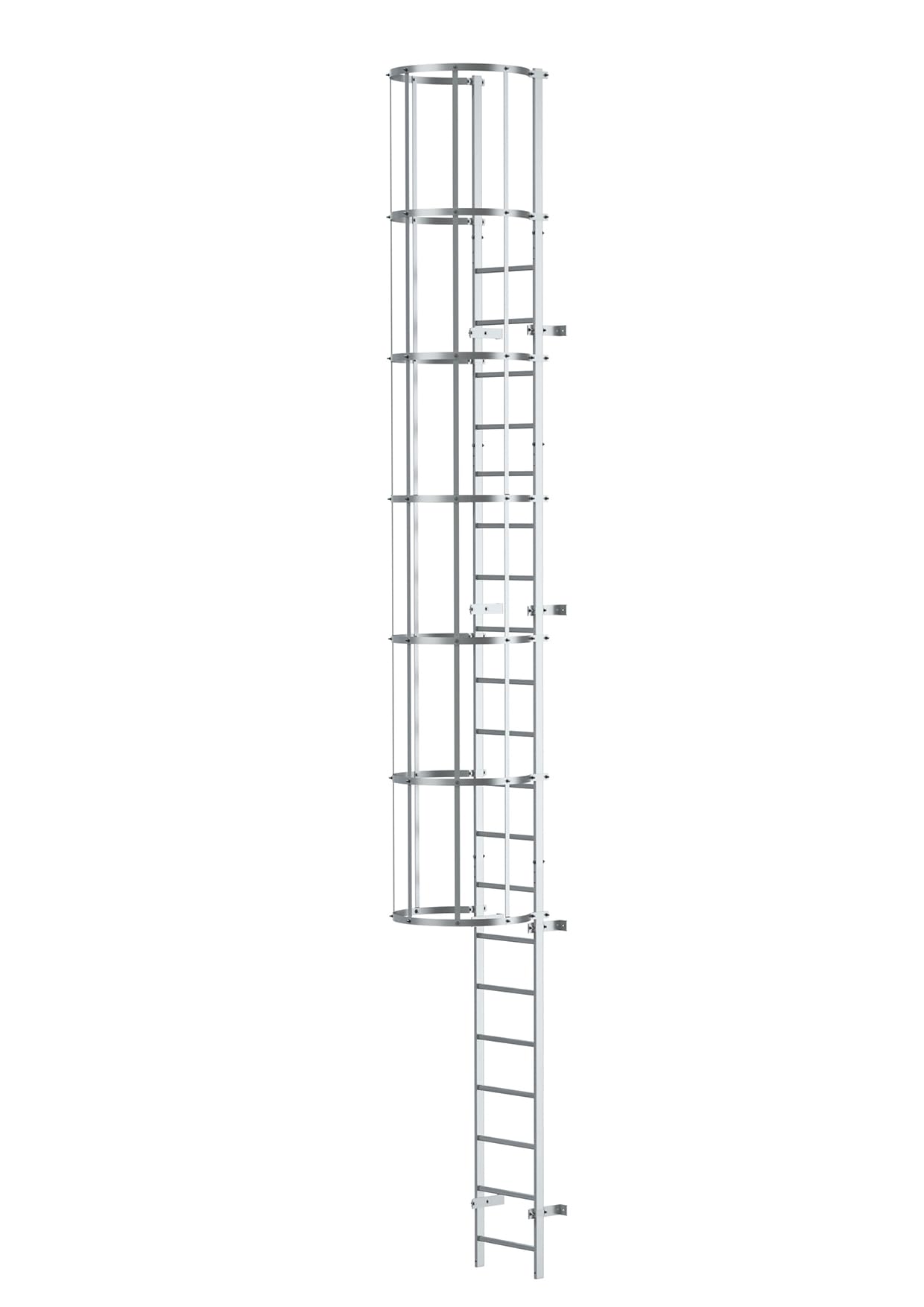 DRABEST Evakuierungsleiter aus Stahl - Modulare Rettungsleitern bis 150kg - Schnelle Montage Fluchtleiter im Innen- und Außenbereich - 6x0,56x1m, 77 kg - Paket 4-6 M