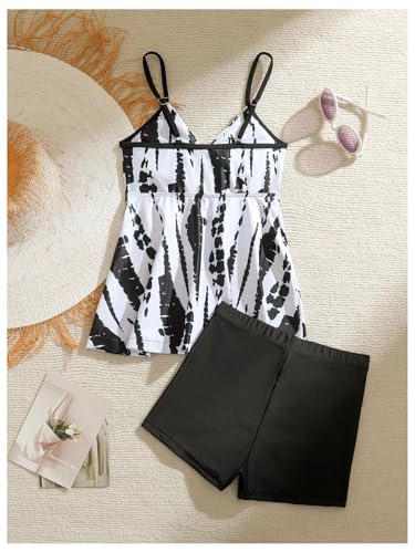 SweatyRocks Girl's Twist Printed Tankini Swimsuit Ruffle 2 Piece Bathing Suit Swimwear4