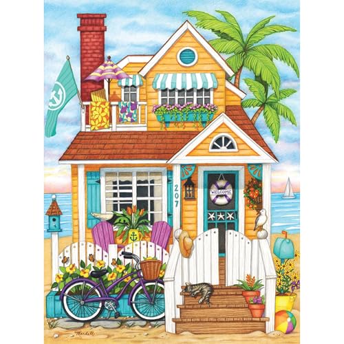 Puzzle de 1000 Piezas para Adultos PLAYVIEW Beach House Colorido Frente al Mar 27x20