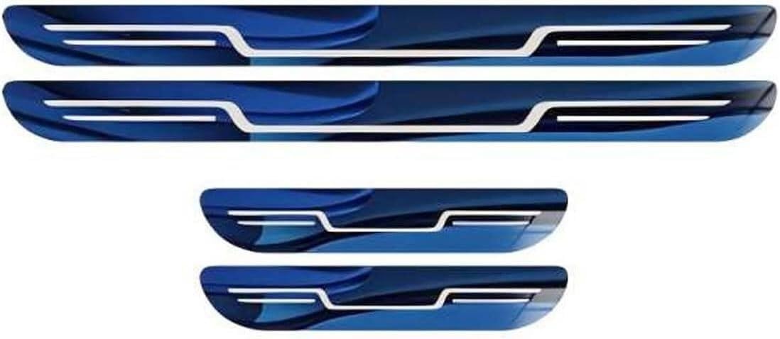 AHQIN Car Threshold Entrance Protection Strip for MG HS ZS MG3 MG5 MG6 MG7，Stainless Steel Welcome Pedal Kick Plates Scuff Guard,Blue