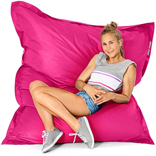 Green Bean Outdoor Sitzsack XXL 140x180cm 380 Liter Kinder & Erwachsene Bean Bag EPS Perlen Füllung Riesensitzsack Groß Liegekissen Waschbar Wetterfest Lounge Chair Sitzkissen Bodenkissen Pink