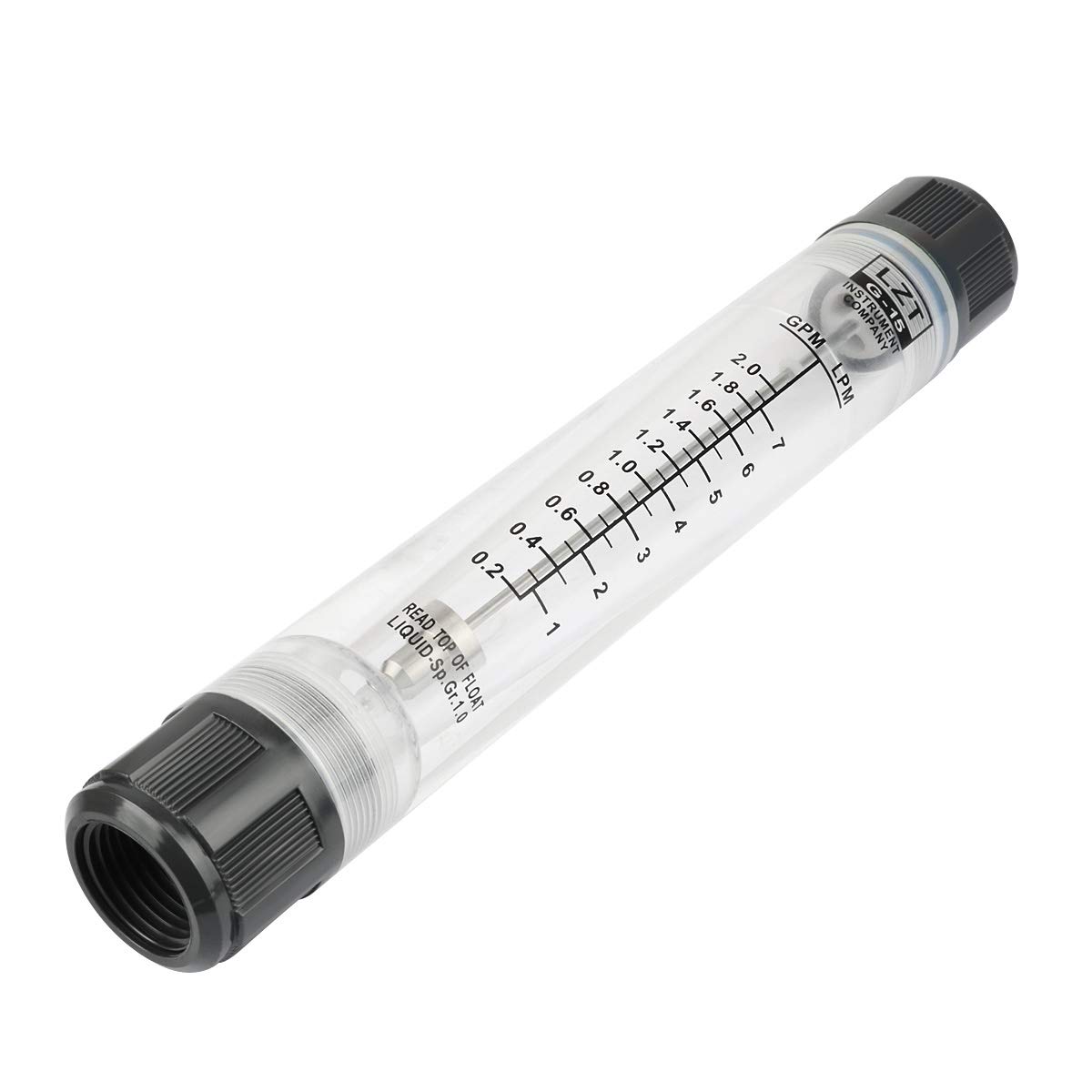 Nxtop Water Flow Meter Panel Type Flowmeter LZT G-15 (0.2-2.0 GPM 1-7 LPM)