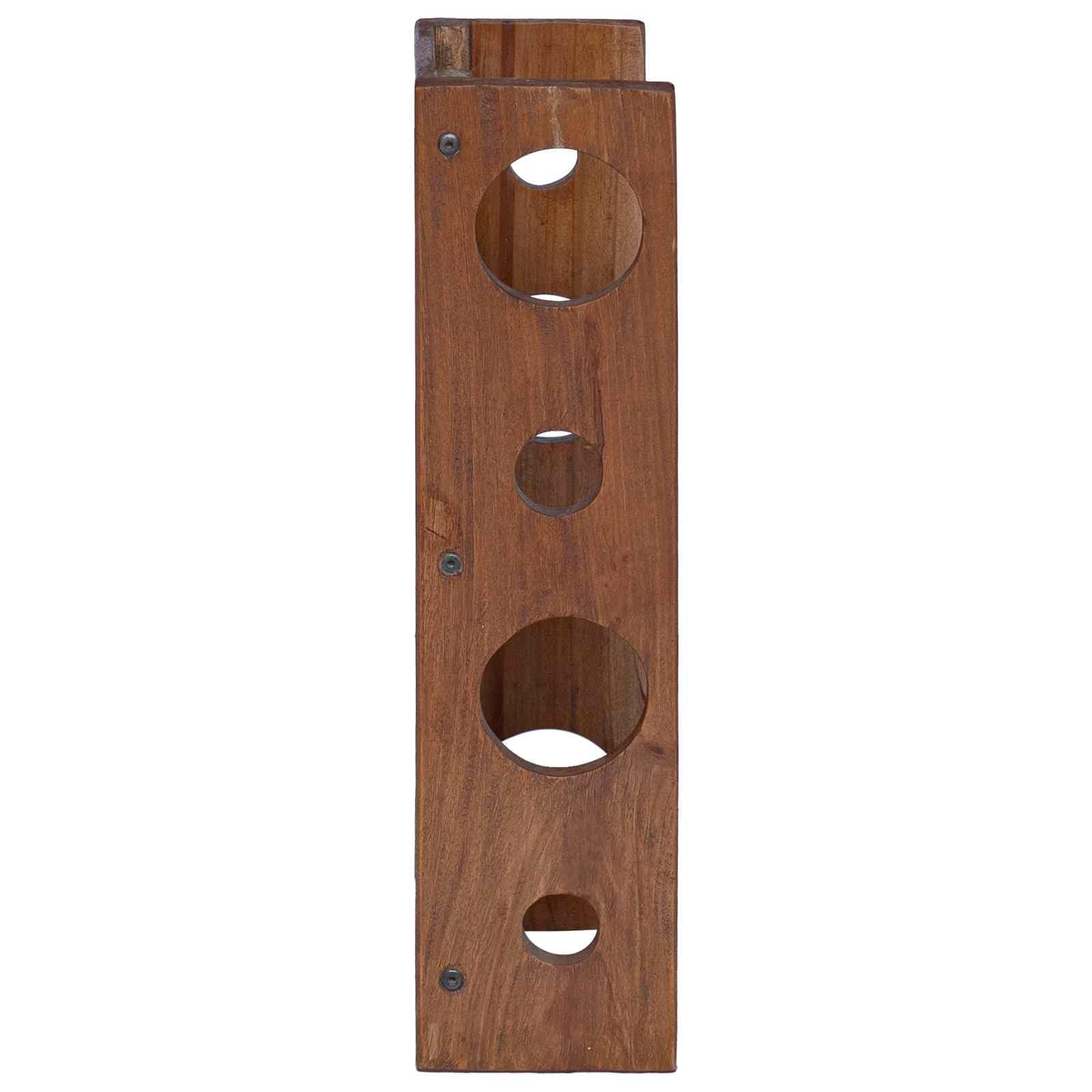 Fengshui Regał na wino z litego drewna mahoń 24 x 13 x 54 cm