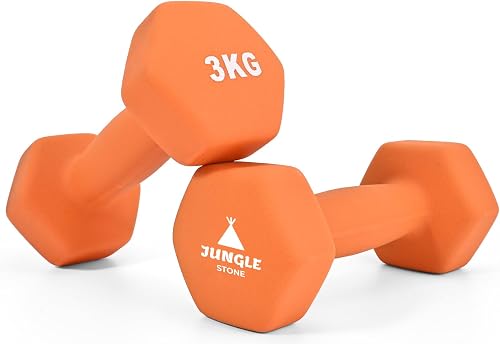 JUNGLE STONE Dumbbells Set of 2 for Home Gym Exercise, Non-Slip Neoprene Hand Weights with Matte Finish, Sweat-resistant, Fitness Exercise, Dumbbells