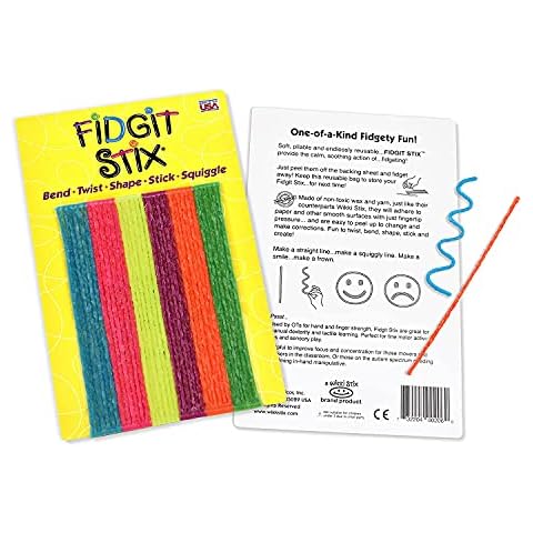Wikki Stik Figit Stix, Fidget Stix For Children Moldable Wax Strips, ADHD, Calming Aid Cover