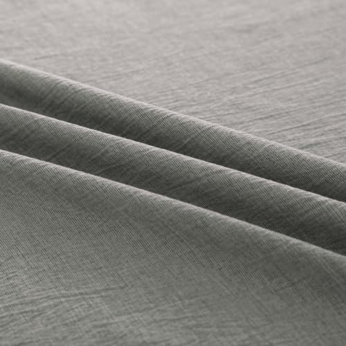 Image of Story@Home Linen King Size Bedsheet Cotton Textured Flat Sheet with 2 Pillow Covers Super Soft Bed Sheet for King Size Bed | 300 TC Solid Pattern | 250 x 270 cm | Charcoal Grey