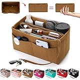 ETTP Purse Organizer Insert, Felt Tote Organizer Insert With Metal Zipper, Handbag Organizer For Spe