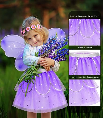Jeowoqao Kids Princess Dress Up Clothes, Toddler Girls Dressup Pretend Play Costumes, Tutu Skirt, Butterfly Wings, Princess Shoes Toys for Ages 3 4 5 63