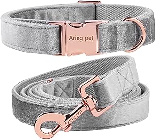 ARING PET Dog Collar and Leash Set, Velvet Dog Collar and Leash, Adorable Dog Collar Set for Small Medium Large Dogs.