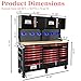 19 Drawers Rolling Tool Chest Large Mobile Workbench Heavy Duty Wood Top Tool Cart on Wheels Mechanic Toolbox Storage Cabinet for Garage, Workshop, Warehouse, Laboratory, with 2 Upper Cabinets