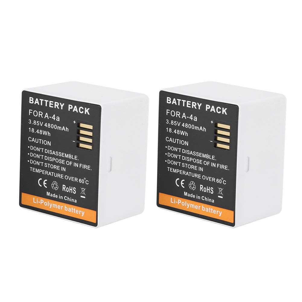 A‑4a Batteria Ricaricabile Ad Alta Capacità da 4800mAh per Videocamera Ultra/Ultra 4K, Confezione da 2, Ioni di Litio, Leggera