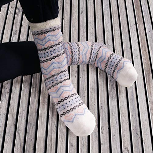 BambooMN Women's Extra Thick Plush Super Soft Warm Fuzzy Cozy Home Indoor Outdoor Cabin Socks4