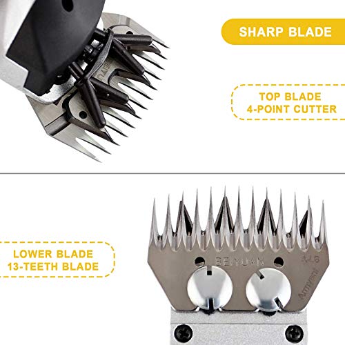 SUNCOO Professional Sheep Shears 350W, Farm Electric Clippers for Goats, Alpaca, Llamas, Horse, Cattle, Large Dog Farm Livestock, Heavy Duty Potable Animal Hair Fur Grooming Cutter (Red)