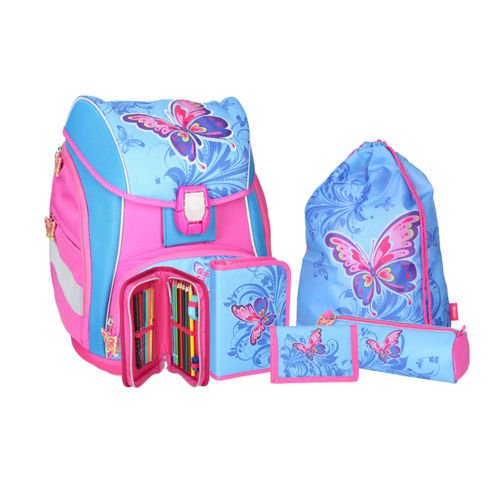 Preisvergleich Produktbild SPIRIT Schulranzen Set Pro Light Butterfly / Schmetterling