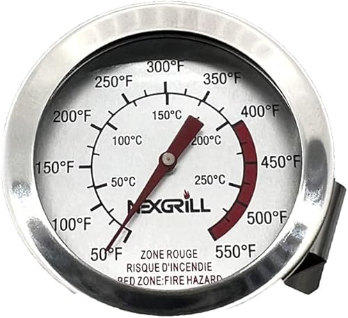 Nexgrill Termómetro para freír  Lectura instantánea de acero inoxidable de 5 pulgadas con clip para olla, termómetro de pescado, carne y aceite para