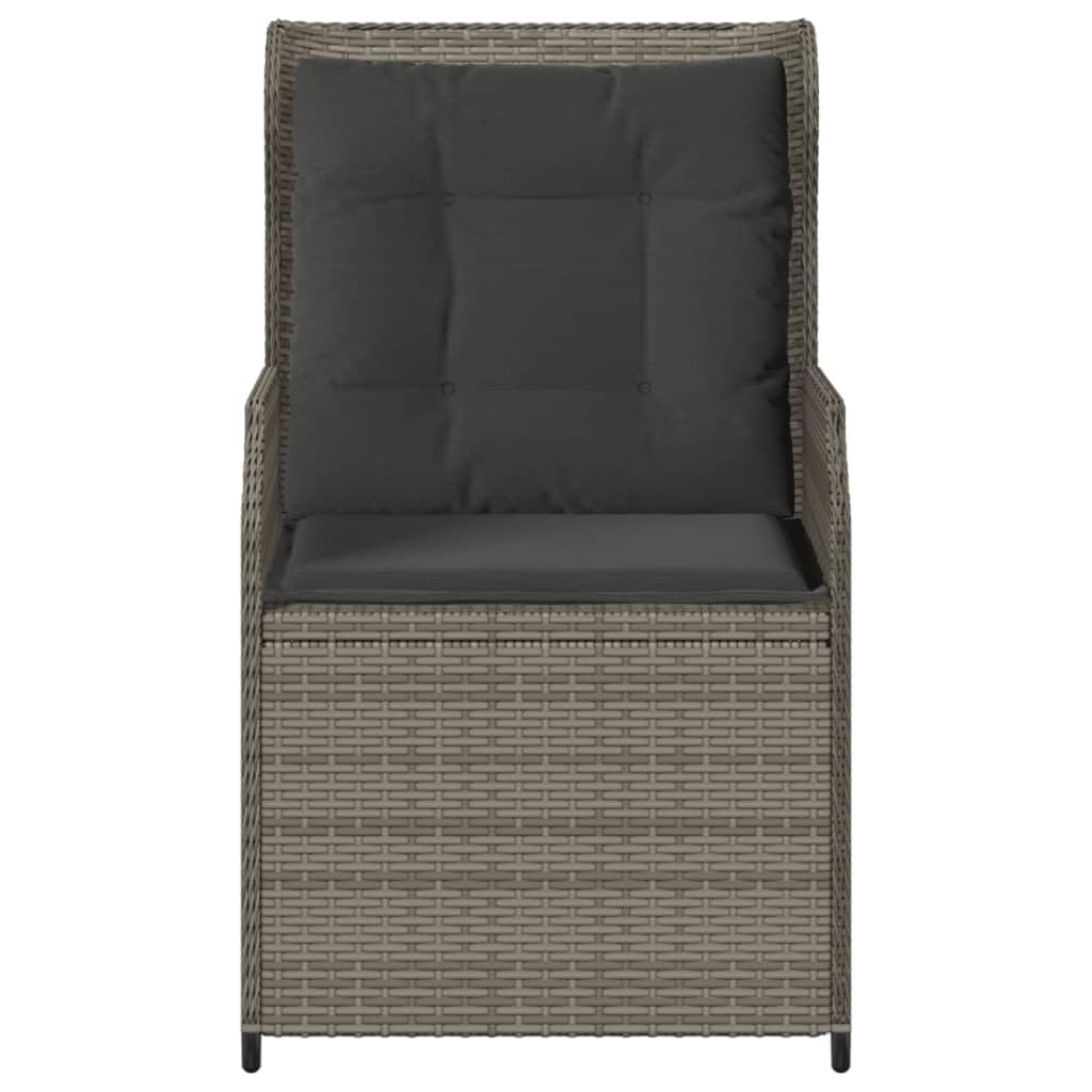 Poltrona da giardino con cuscino, 2 pezzi, regolabile, in rattan sintetico, resistente ai raggi UV, portata 110 kg, per giardino, terrazza ed esterni