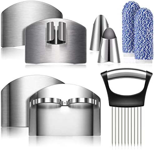 Chengu 9 Pieces Finger Guard for Cutting Vegetables, Stainless St...