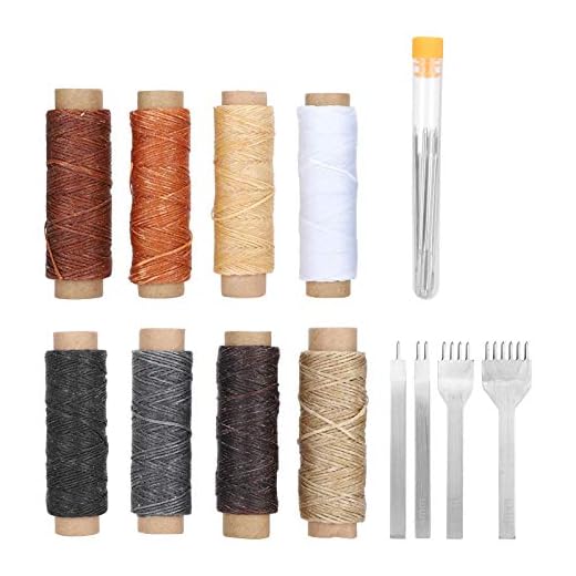 Kit de Costura de Cuero, Herramientas, Juego de Agujas de Punta de Hilo, 24 Uds., Costura, Bordado de Polipiel, Accesorios de Artesanía de Cuero