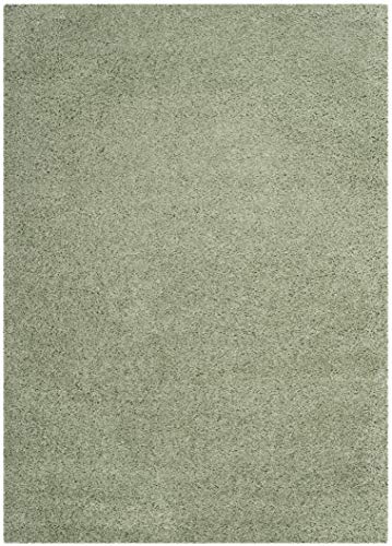 Safavieh Laguna Shag Collection 5'3" X 7'6" Light Sage Sgl303V Solid Non-Shedding Living Room Bedroom Dining Room Entryway Plush 2-Inch Thick Area Rug #TOP2