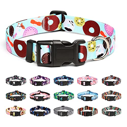 Mercano Collare per Cani, Morbido Regolabile Leggero Comfort Collari per Cani, Gatti, Cuccioli di Taglia Piccola Media Grande (M, Biscotto Blu)